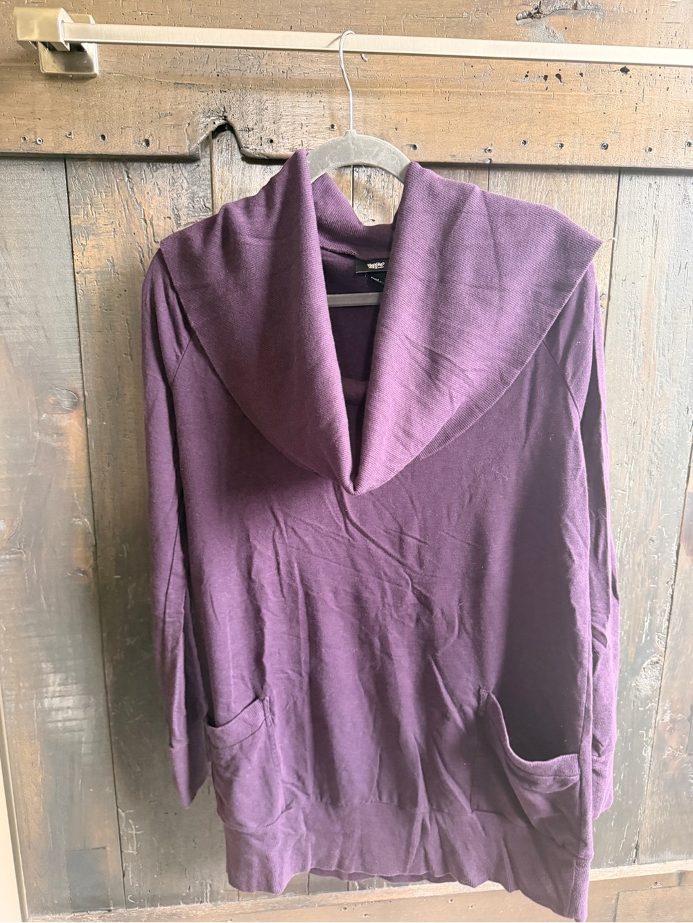 Mossimo Supply Co. Plum Hooded Pocket Tunic Sweater